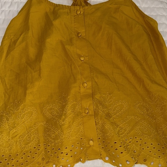 Mustard Yellow Ruffled Women's Top - Picture 3 of 4